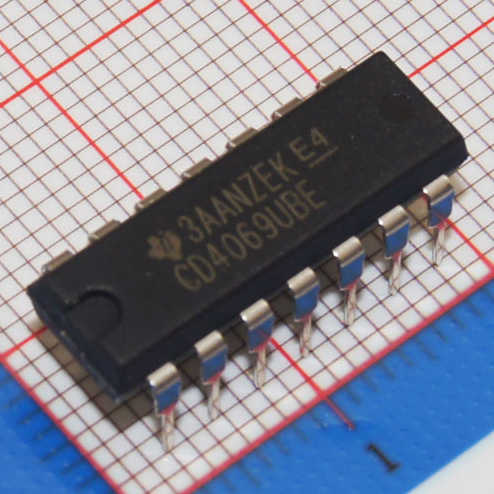 CD4069UBE|TI|IC HEX INVERTER 14-DIP
